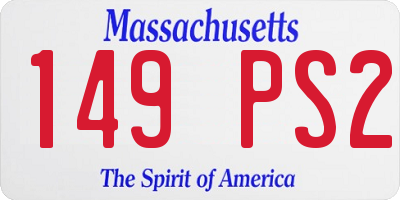 MA license plate 149PS2