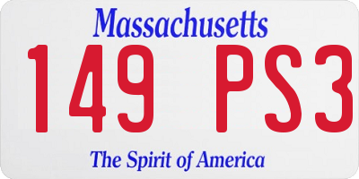 MA license plate 149PS3