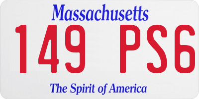 MA license plate 149PS6