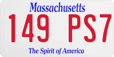 MA license plate 149PS7