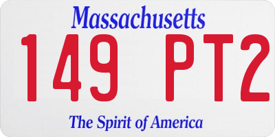 MA license plate 149PT2