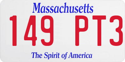 MA license plate 149PT3