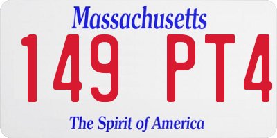 MA license plate 149PT4