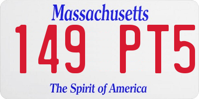 MA license plate 149PT5