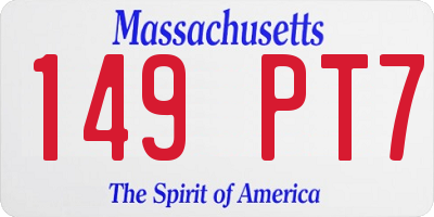 MA license plate 149PT7