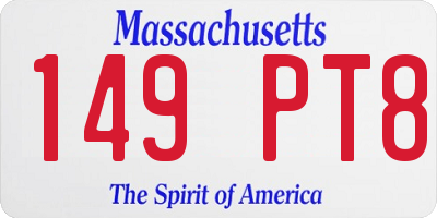 MA license plate 149PT8