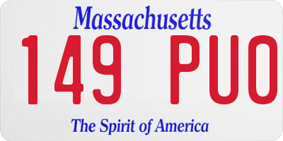 MA license plate 149PU0