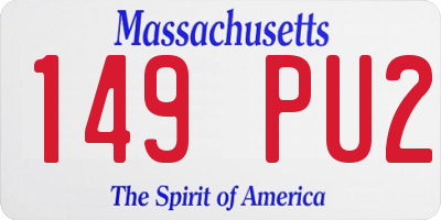 MA license plate 149PU2