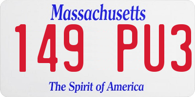 MA license plate 149PU3