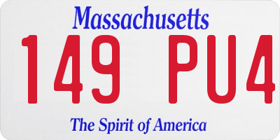 MA license plate 149PU4