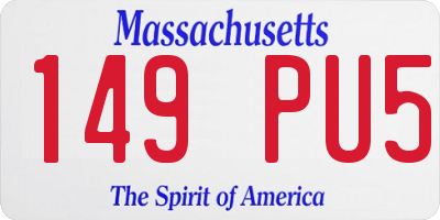 MA license plate 149PU5