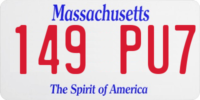 MA license plate 149PU7