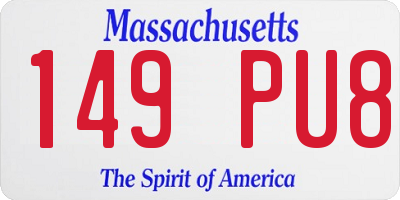 MA license plate 149PU8