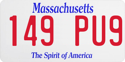 MA license plate 149PU9