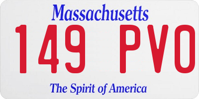 MA license plate 149PV0