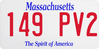 MA license plate 149PV2