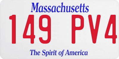 MA license plate 149PV4