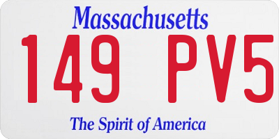 MA license plate 149PV5