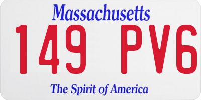 MA license plate 149PV6