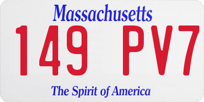 MA license plate 149PV7