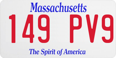 MA license plate 149PV9