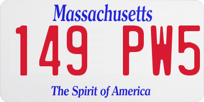 MA license plate 149PW5