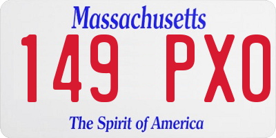 MA license plate 149PX0