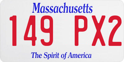 MA license plate 149PX2