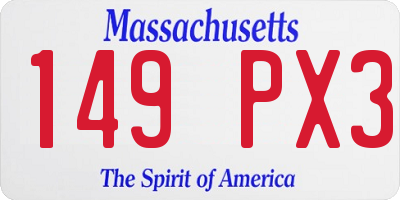 MA license plate 149PX3