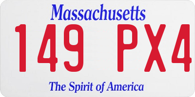 MA license plate 149PX4