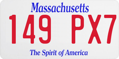 MA license plate 149PX7