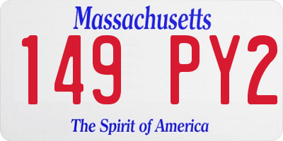 MA license plate 149PY2