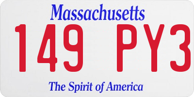 MA license plate 149PY3