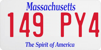 MA license plate 149PY4