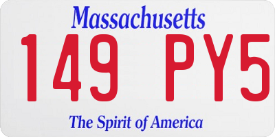 MA license plate 149PY5