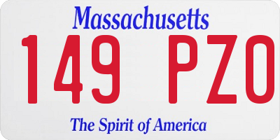 MA license plate 149PZ0