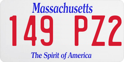 MA license plate 149PZ2
