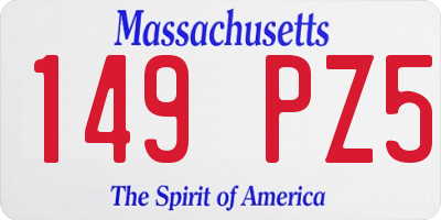 MA license plate 149PZ5