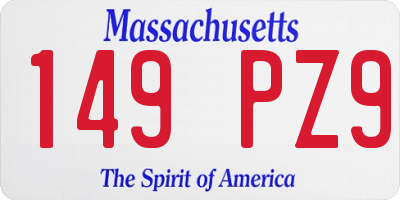 MA license plate 149PZ9