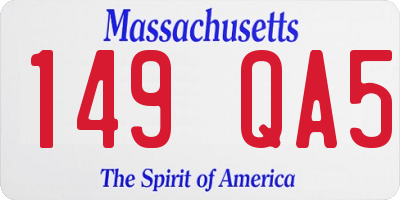 MA license plate 149QA5