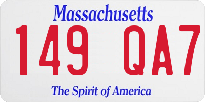 MA license plate 149QA7