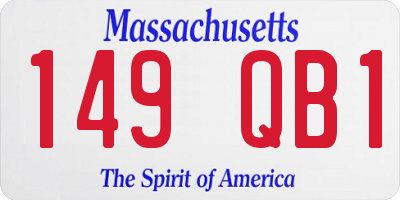 MA license plate 149QB1