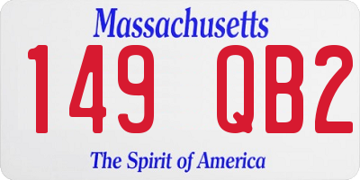MA license plate 149QB2
