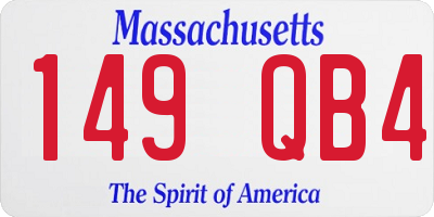 MA license plate 149QB4