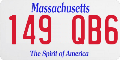MA license plate 149QB6
