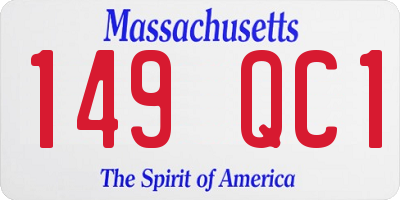 MA license plate 149QC1