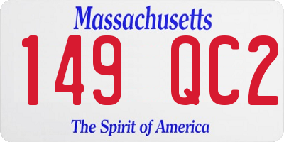 MA license plate 149QC2