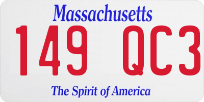 MA license plate 149QC3