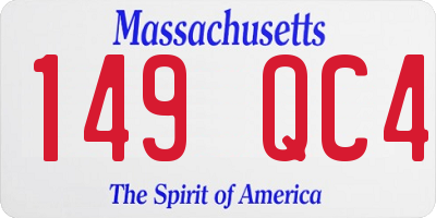 MA license plate 149QC4
