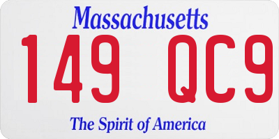 MA license plate 149QC9